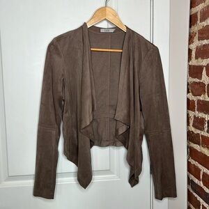 FAUX SUEDE DRAPE JACKET